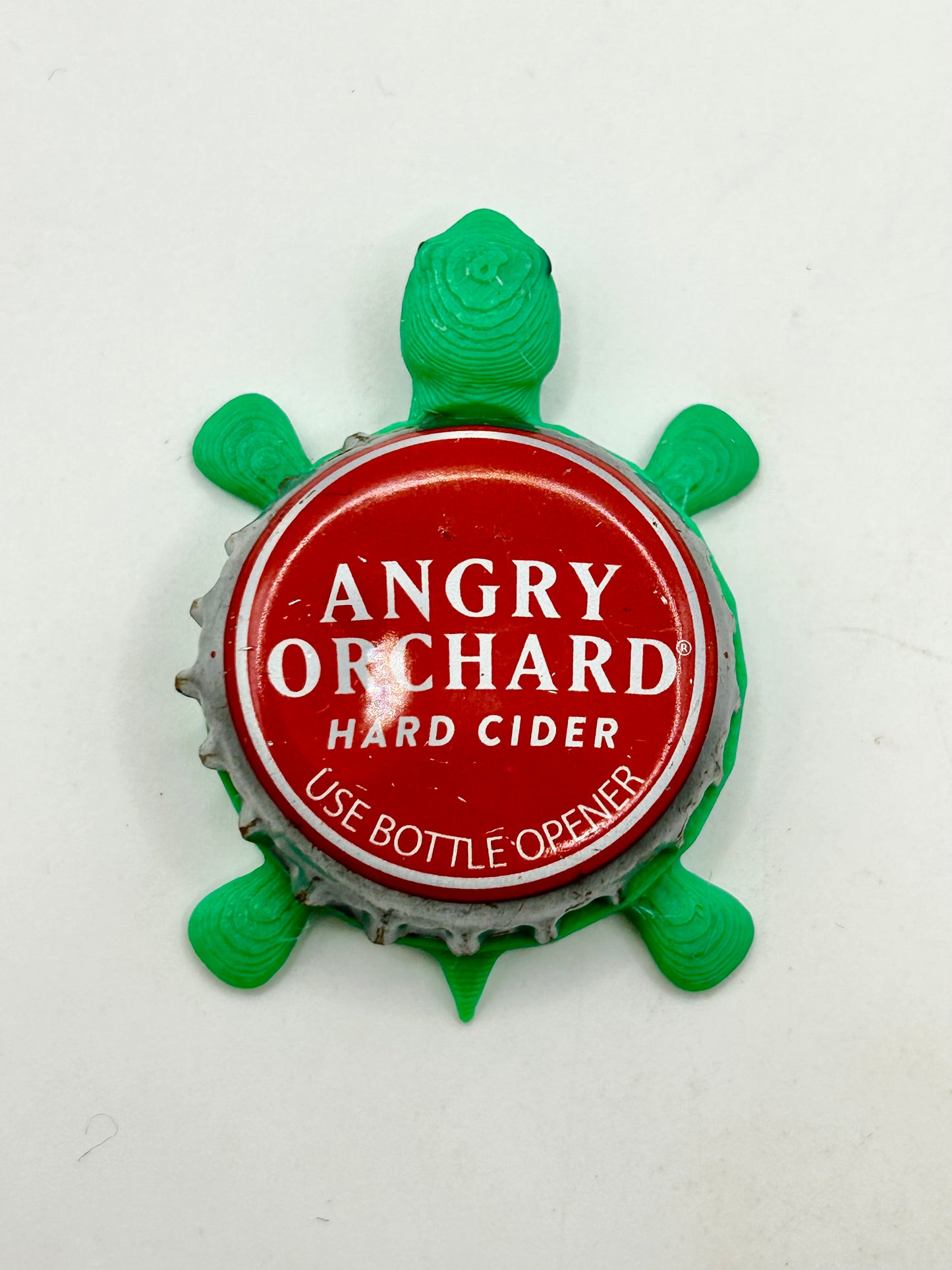 Angry Orchard Cider (Silver Trim) - Bottle Cap Magnet Turtle Shell Shocked Art