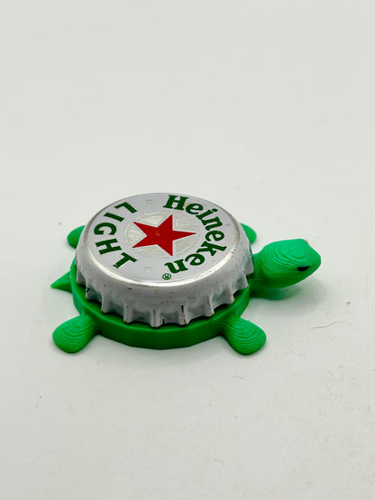 Heineken Light - Bottle Cap Magnet Turtle Shell Shocked Art