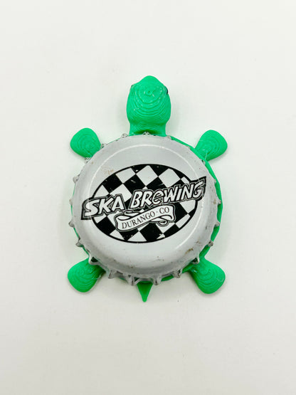 SKA Brewing - Bottle Cap Magnet Turtle Shell Shocked Art
