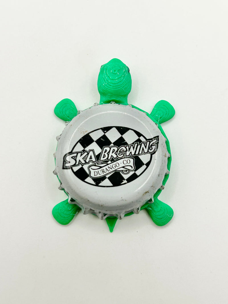 SKA Brewing - Bottle Cap Magnet Turtle Shell Shocked Art