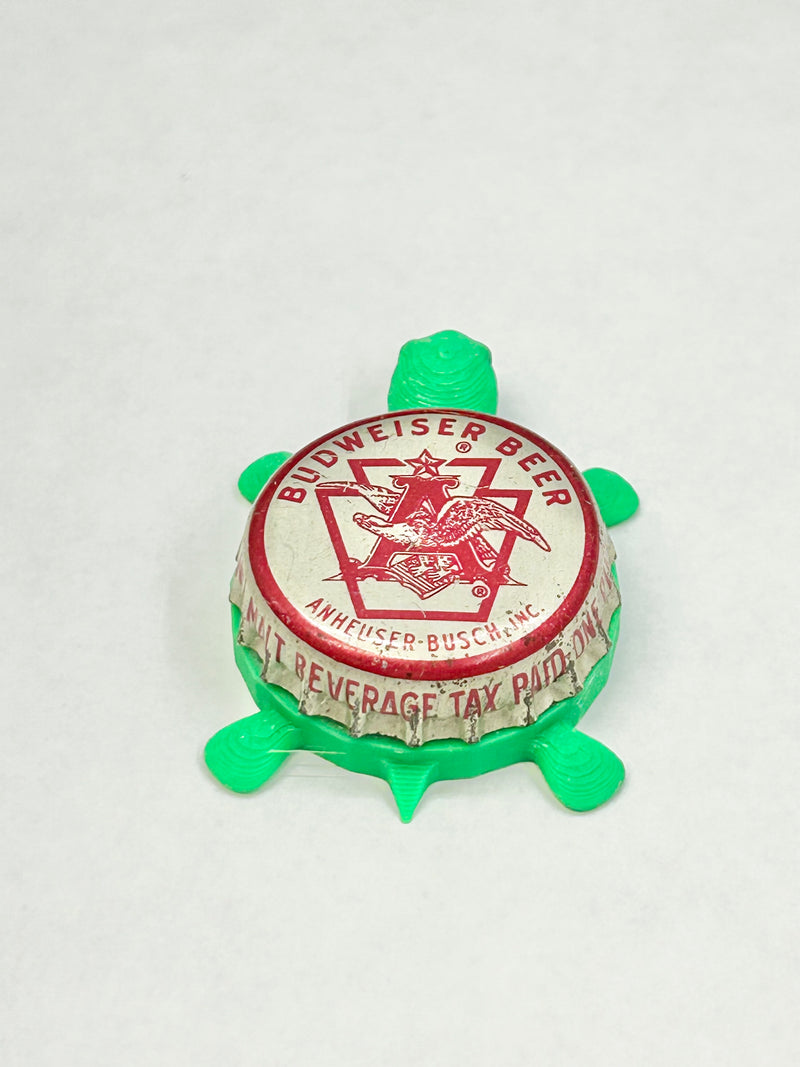 Budweiser Beer (Vintage) - Bottle Cap Magnet Turtle Shell Shocked Art
