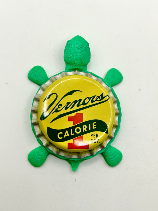 Vernors Soda (1 Calorie) - Bottle Cap Magnet Turtle Shell Shocked Art