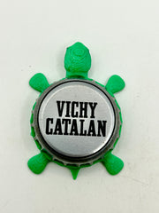 Vichy Catalan - Bottle Cap Magnet Turtle Shell Shocked Art