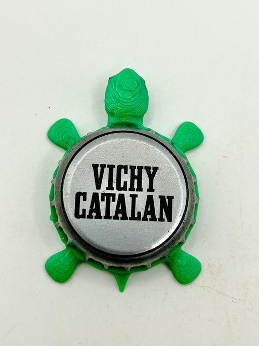 Vichy Catalan - Bottle Cap Magnet Turtle Shell Shocked Art