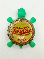 Pepsi Cola (Yellow - Vintage, Emblem) - Bottle Cap Magnet Turtle Shell Shocked Art
