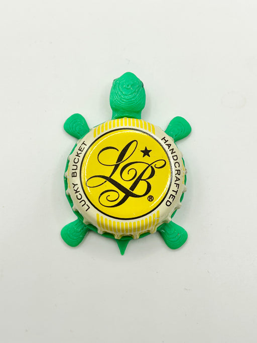 Lucky Bucket Brewing (Yellow) - Bottle Cap Magnet Turtle Shell Shocked Art