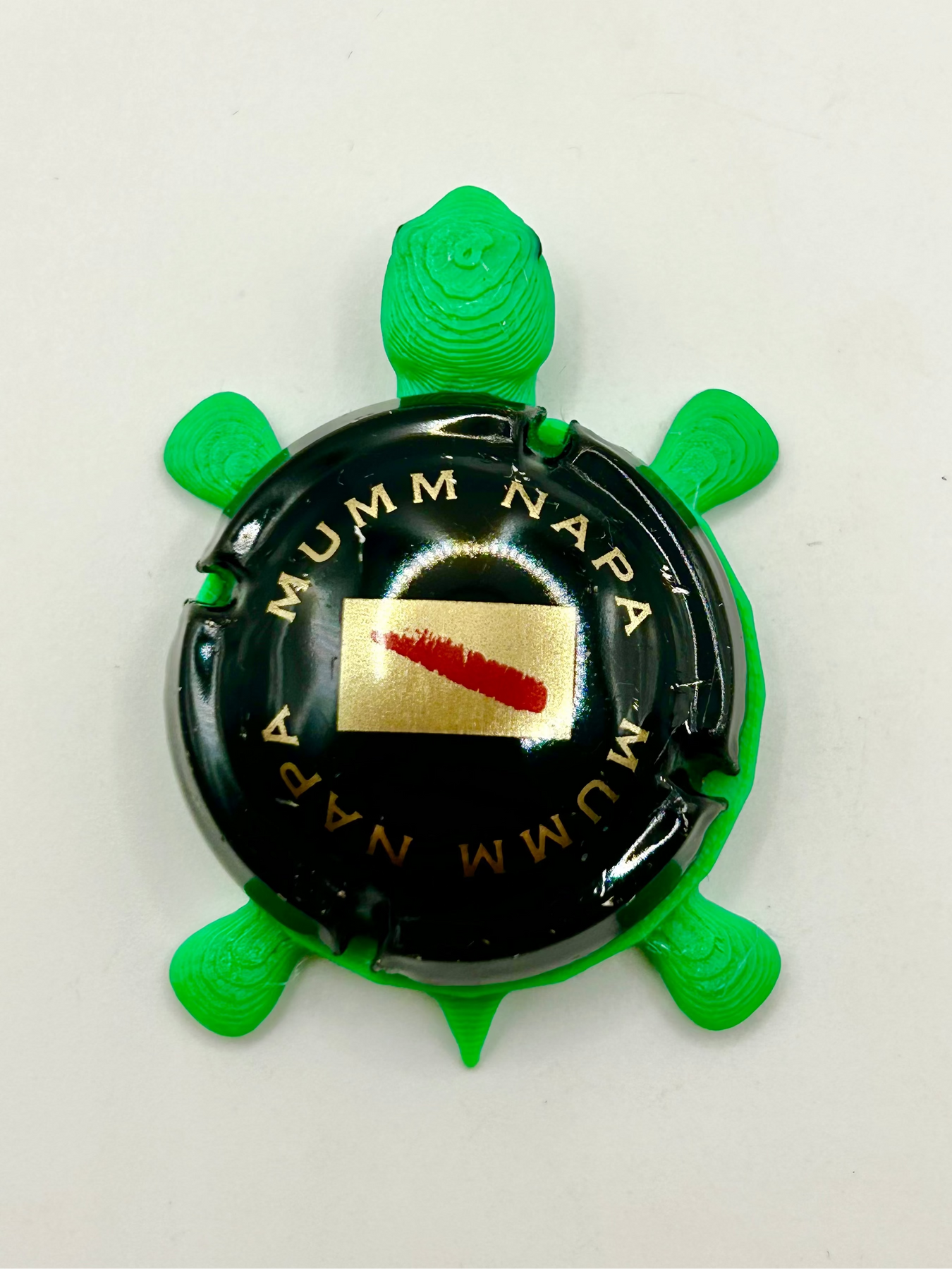 Mumm Napa Wine - Bottle Cap Magnet Turtle Shell Shocked Art