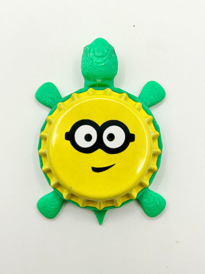 Minion Smirking - Bottle Cap Magnet Turtle Shell Shocked Art