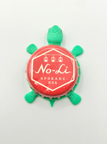 No-Li Brewhouse - Bottle Cap Magnet Turtle Shell Shocked Art