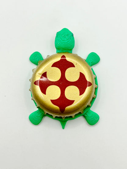 Mission Brewing - Bottle Cap Magnet Turtle Shell Shocked Art