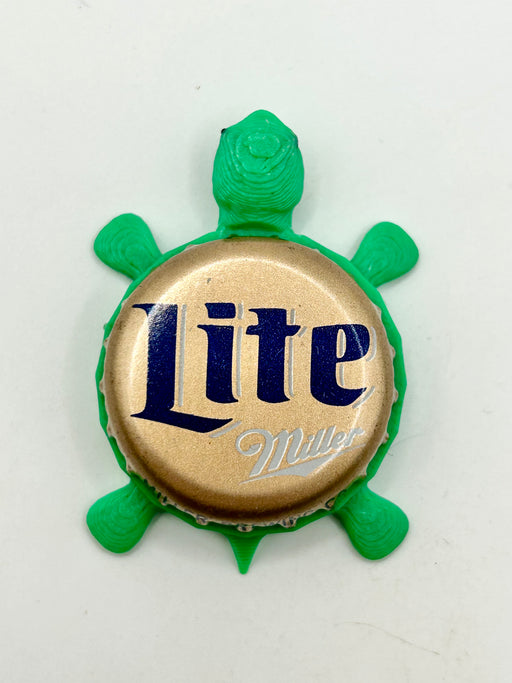 Miller Lite (Vintage, Gold) - Bottle Cap Magnet Turtle Shell Shocked Art