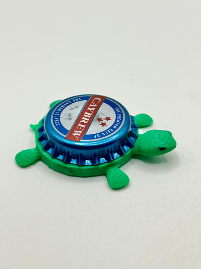 Caybrew, Blue (Cayman Islands) - Turtle Bottle Cap Magnet Shell Shocked Art