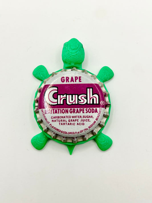 Crush Grape Soda (Vintage) - Bottle Cap Magnet Turtle