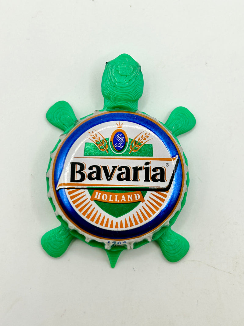 Bavaria Brewery (Holland) - Bottle Cap Magnet Turtle Shell Shocked Art