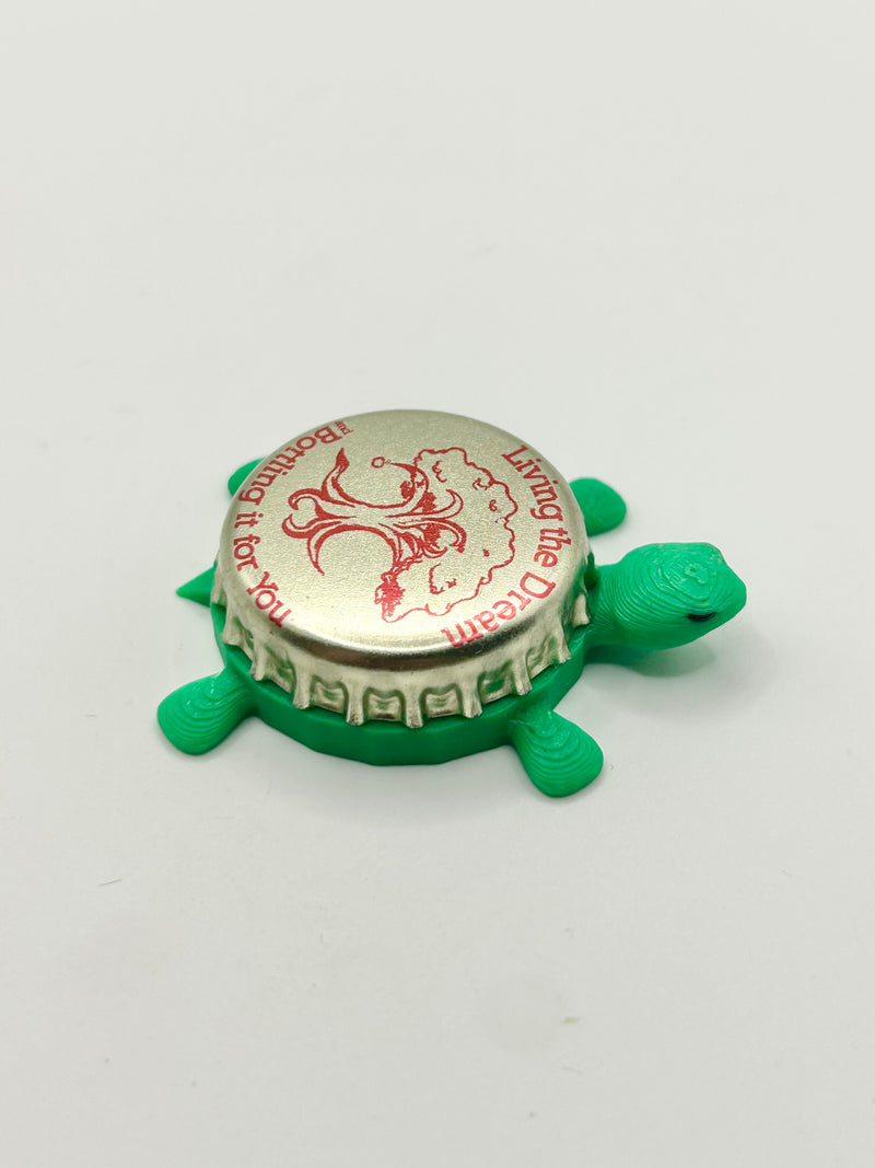 Living the Dream - Bottle Cap Magnet Turtle Shell Shocked Art