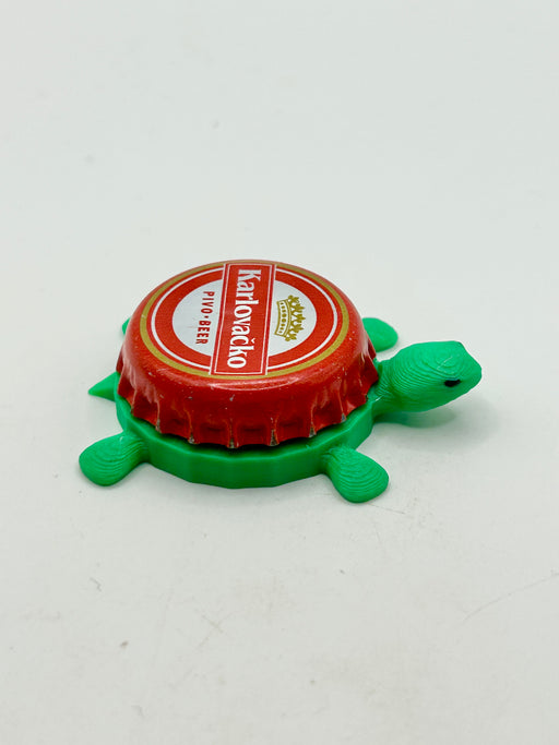 Karlovacko Pivo Beer - Bottle Cap Magnet Turtle Shell Shocked Art