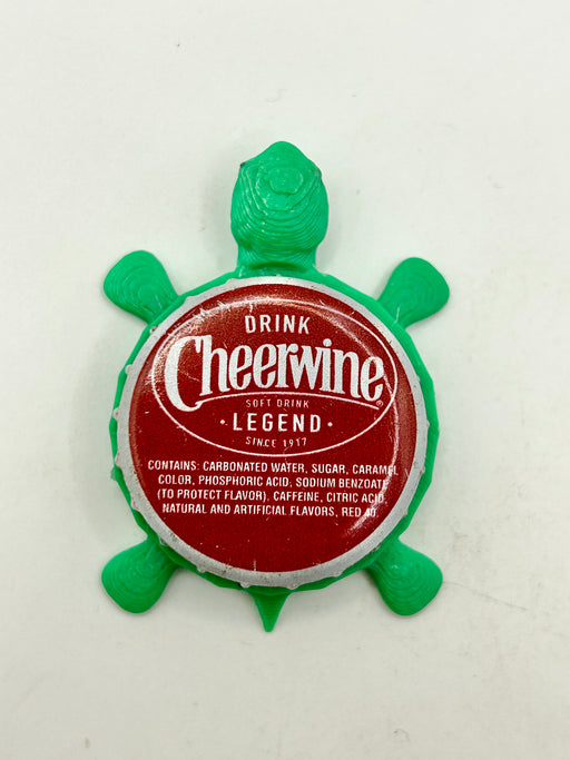 Cheerwine Legend - Bottle Cap Magnet Turtle Shell Shocked Art