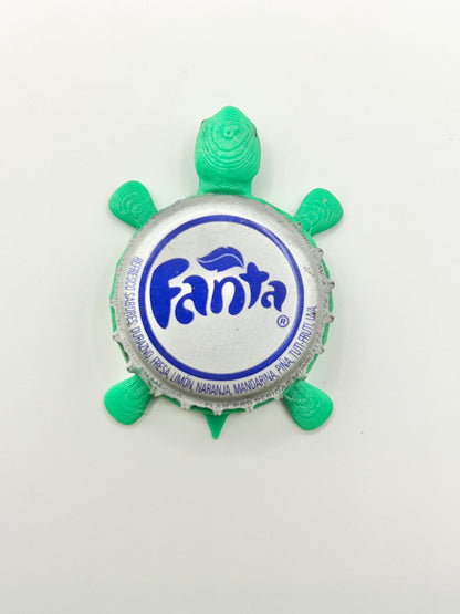 Fanta Soda (Silver) - Bottle Cap Magnet Turtle Shell Shocked Art