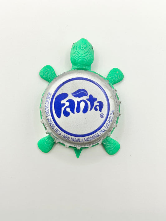 Fanta Soda (Silver) - Bottle Cap Magnet Turtle