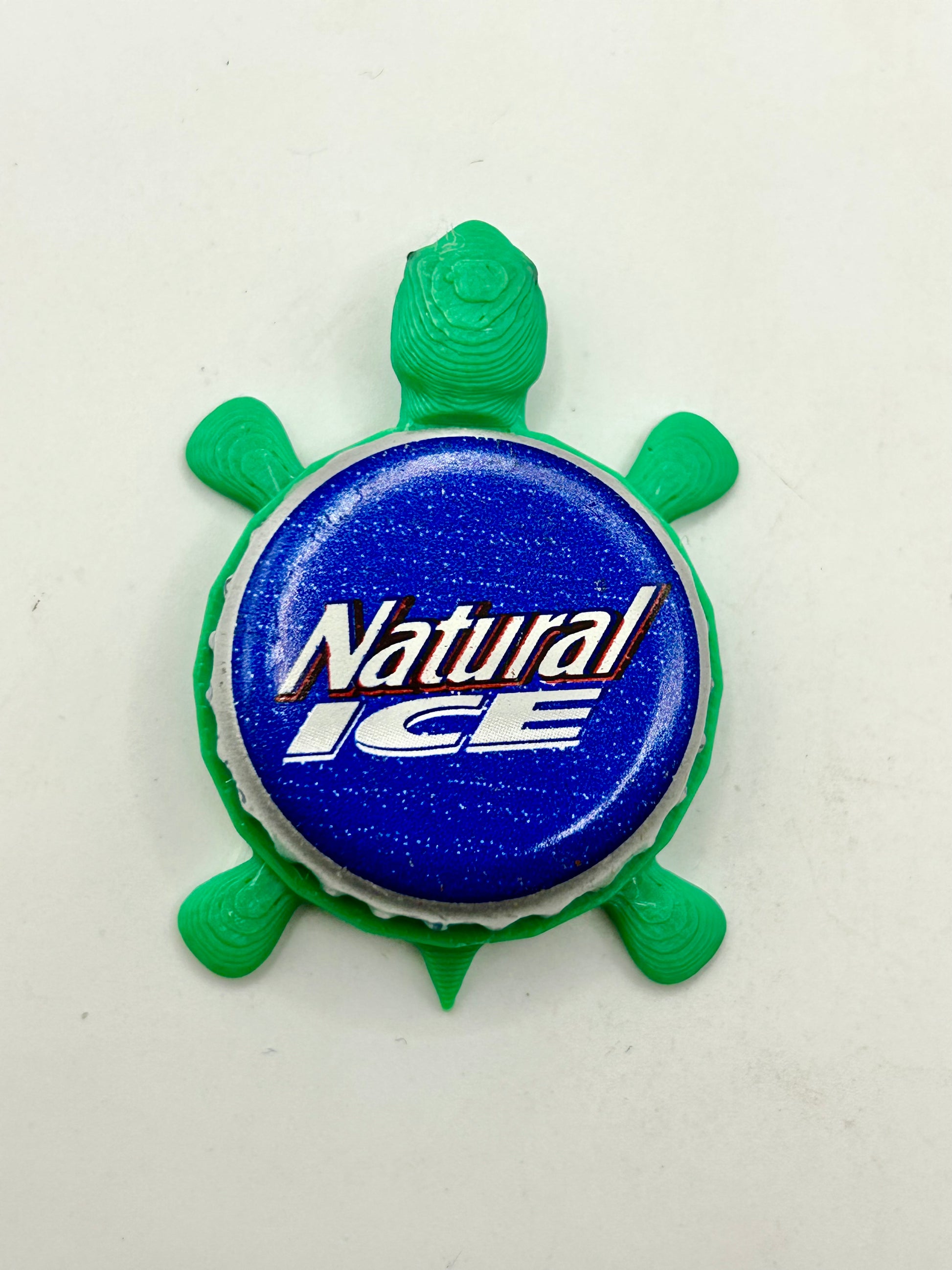 Natural Ice (Blue) - Bottle Cap Magnet Turtle Shell Shocked Art