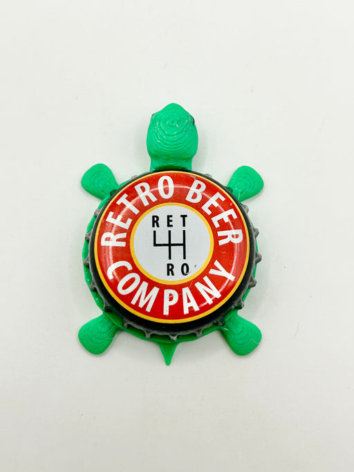 Retro Beer Co - Bottle Cap Magnet Turtle Shell Shocked Art