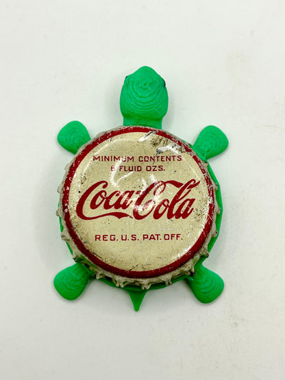 Coca Cola (Vintage, U.S. Pat Off) - Bottle Cap Magnet Turtle Shell Shocked Art