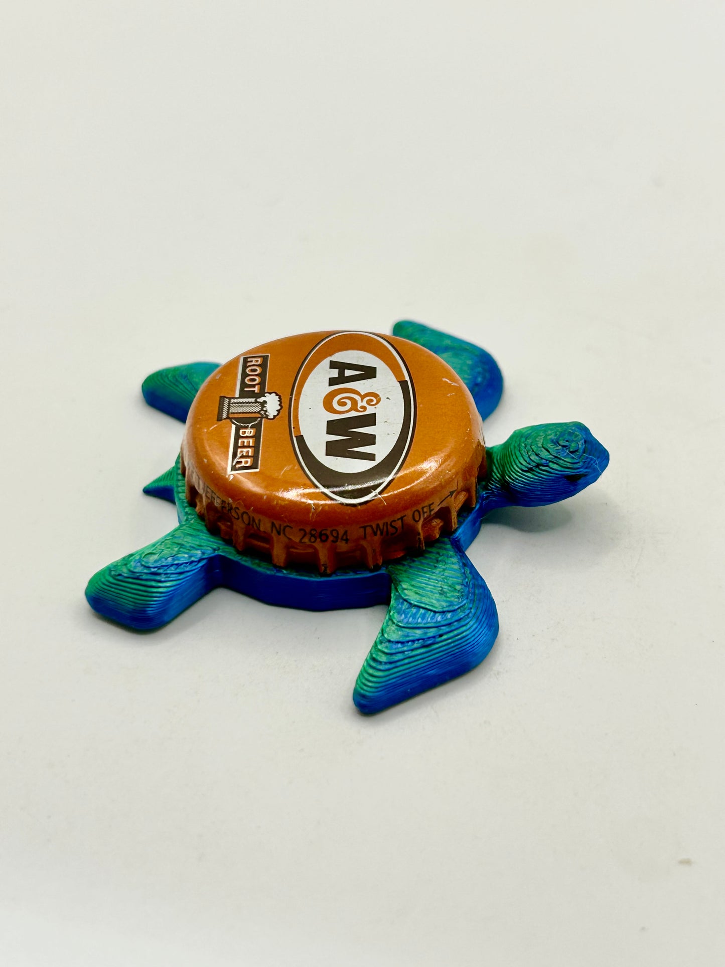 A&W Root Beer - Sea Turtle Bottle Cap Magnet Shell Shocked Art