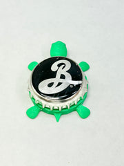 Brooklyn Beer (Black Background) - Bottle Cap Magnet Turtle Shell Shocked Art