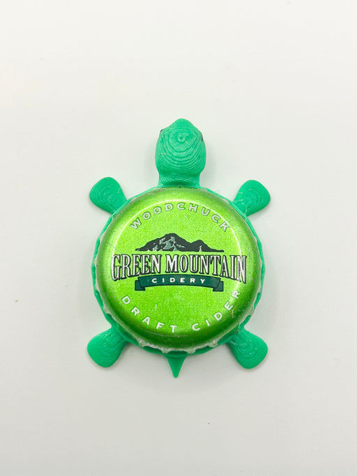Woodchuck Green Mountain Cidery - Bottle Cap Magnet Turtle Shell Shocked Art