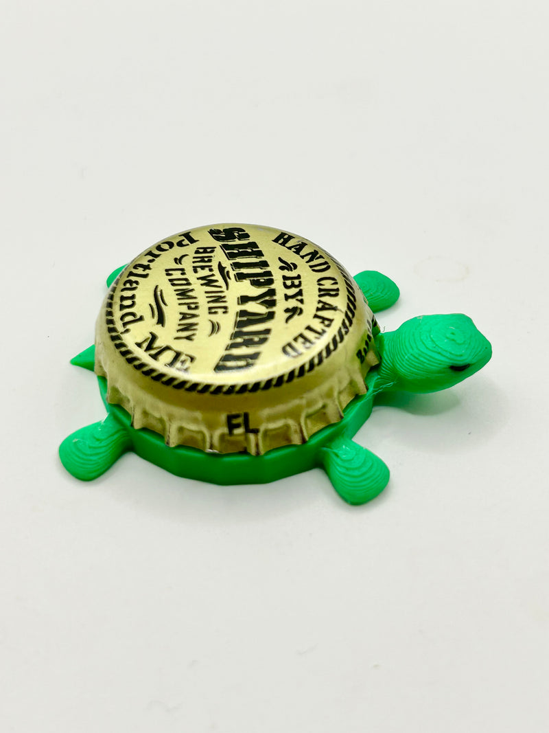 Shipyard Brewing - Bottle Cap Magnet Turtle Shell Shocked Art