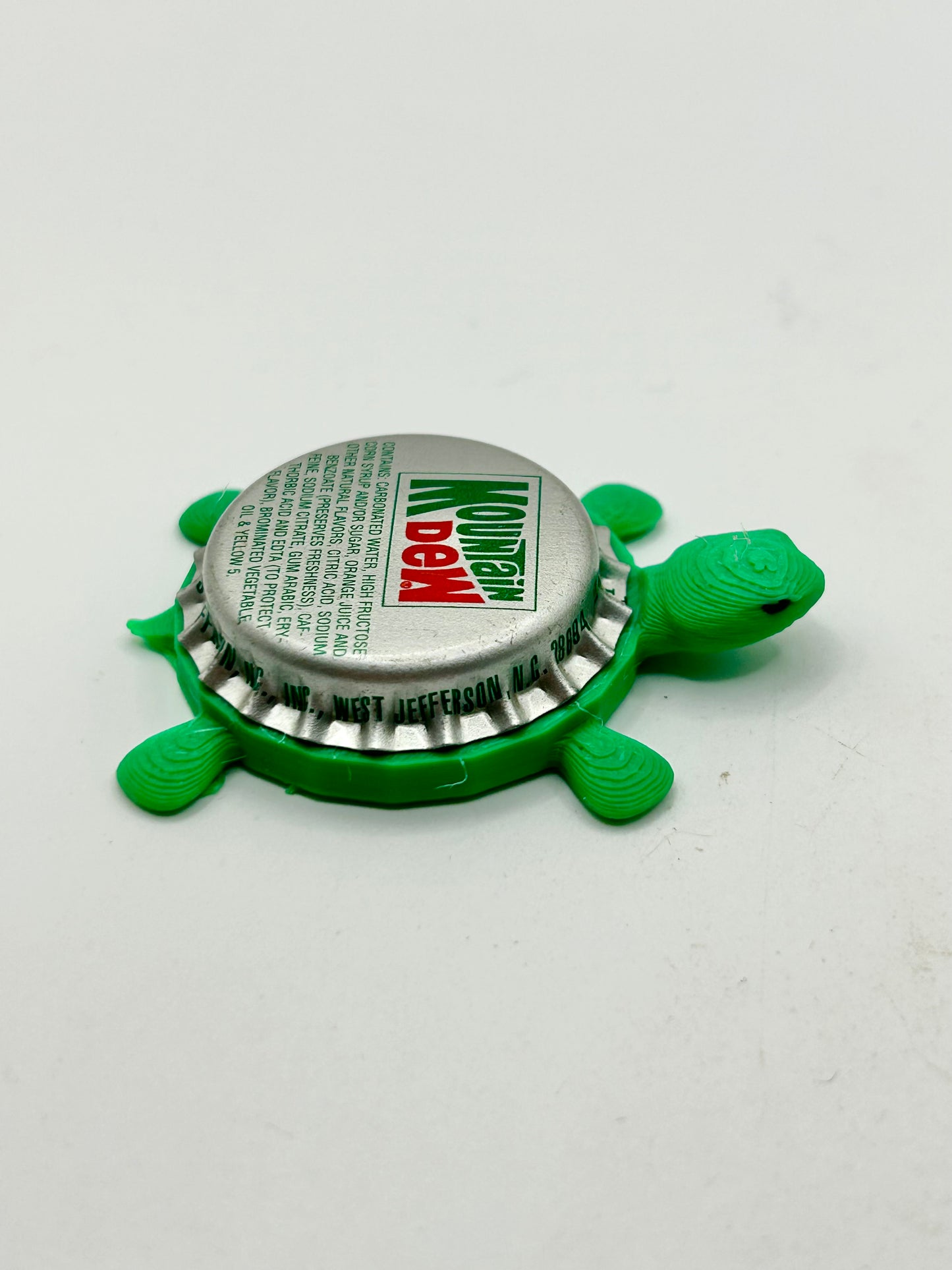 Mountain Dew (Vintage, Silver with Rectangle) - Bottle Cap Magnet Turtle Shell Shocked Art