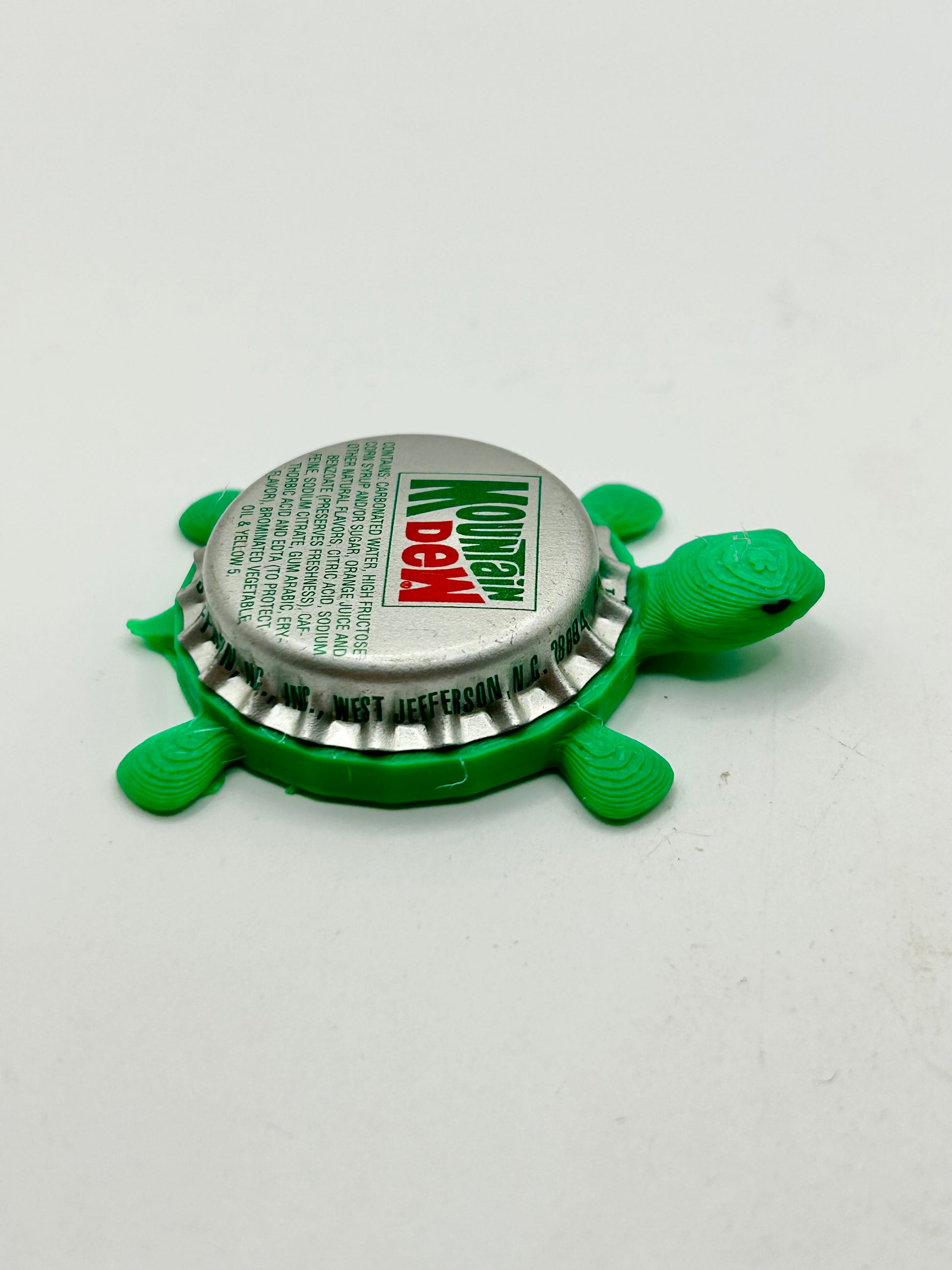 Mountain Dew (Vintage, Silver with Rectangle) - Bottle Cap Magnet Turtle Shell Shocked Art
