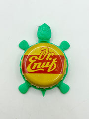 Dr Enuf Soda - Bottle Cap Magnet Turtle Shell Shocked Art