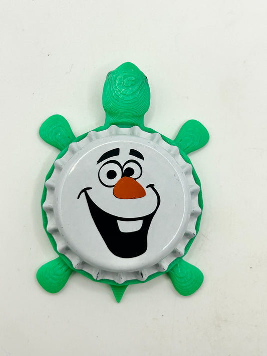 Olaf - Bottle Cap Magnet Turtle Shell Shocked Art