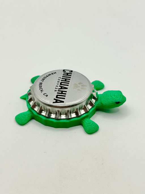 Chihuahua Cerveza - Bottle Cap Magnet Turtle Shell Shocked Art