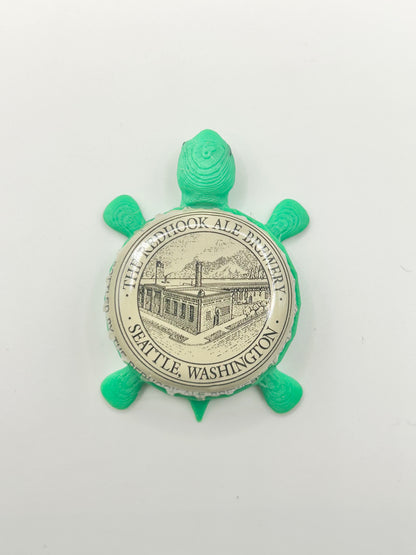 Red Hook Seattle (Vintage) - Bottle Cap Magnet Turtle Shell Shocked Art