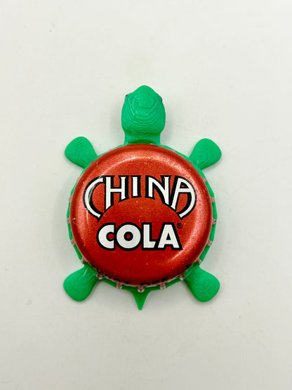 China Cola - Bottle Cap Magnet Turtle Shell Shocked Art