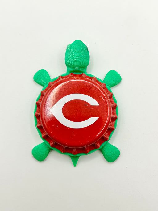 Cincinnati Reds - Bottle Cap Magnet Turtle Shell Shocked Art