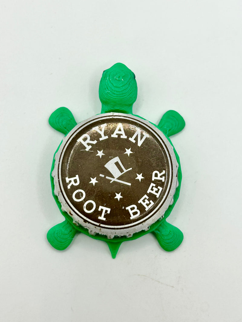 Ryan Root Beer - Bottle Cap Magnet Turtle Shell Shocked Art