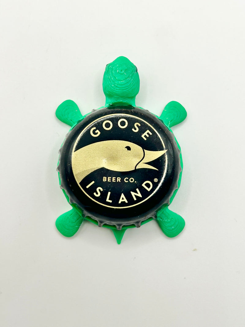 Goose Island (Gold Goose) - Bottle Cap Magnet Turtle Shell Shocked Art