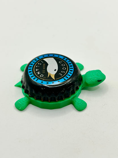 Goose Island Oktoberfest - Bottle Cap Magnet Turtle Shell Shocked Art