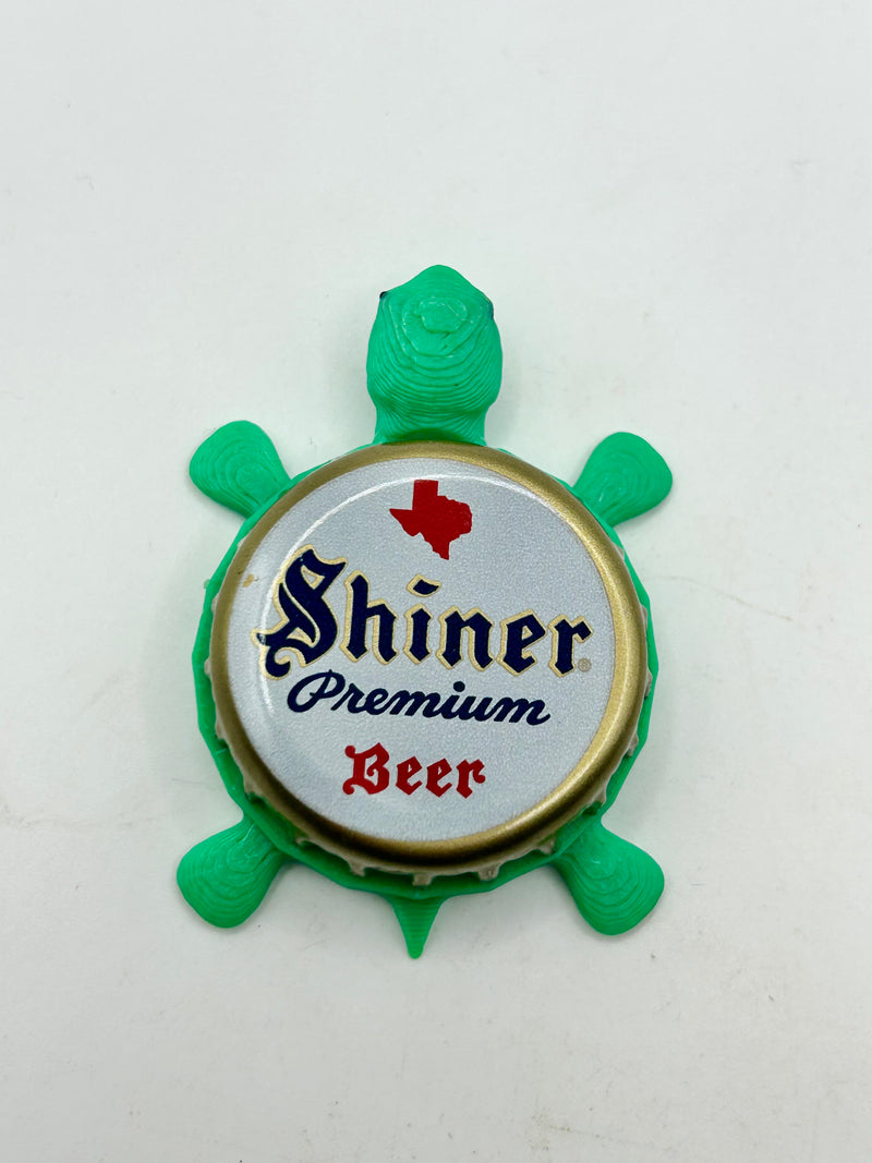Shiner Premium Beer - Bottle Cap Magnet Turtle Shell Shocked Art