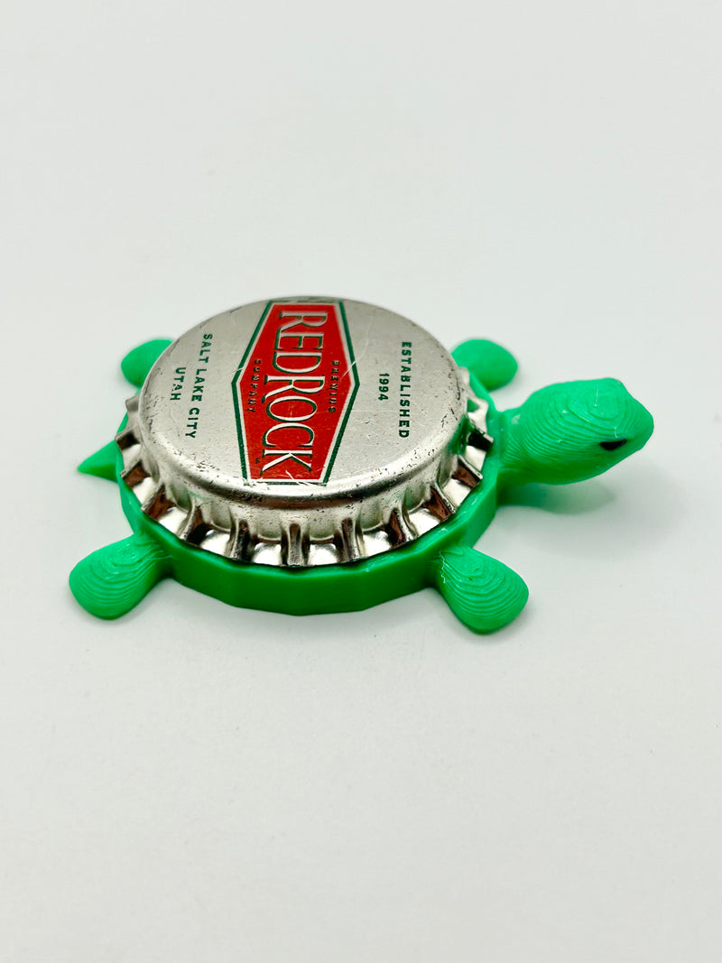 Red Rock Brewing - Bottle Cap Magnet Turtle Shell Shocked Art