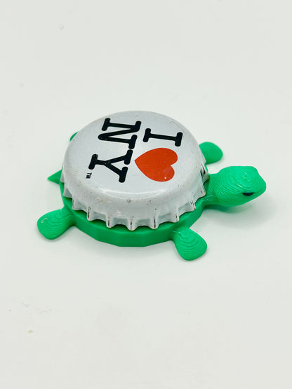 I Love New York (NY) Empire Brewing - Bottle Cap Magnet Turtle Shell Shocked Art