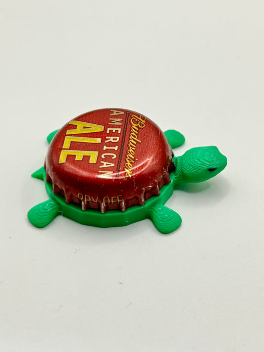 Budweiser (American Ale) - Bottle Cap Magnet Turtle Shell Shocked Art