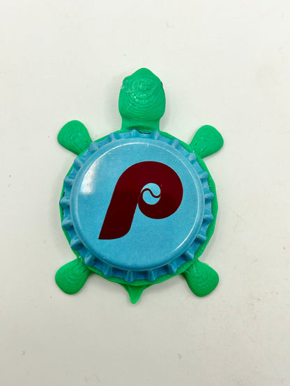 Philadelphia Phillies Retro Powder Blue | Bottle Cap Magnet Turtle Shell Shocked Art