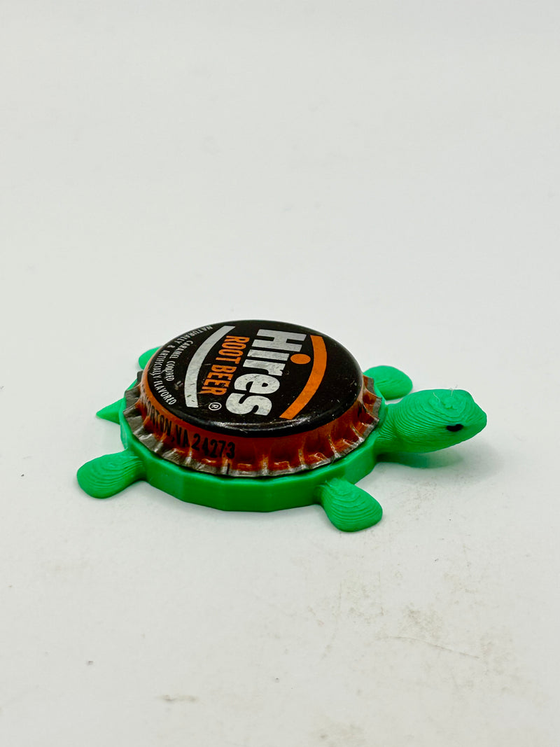 Hires Root Beer (Orange & Brown) - Bottle Cap Magnet Turtle Shell Shocked Art