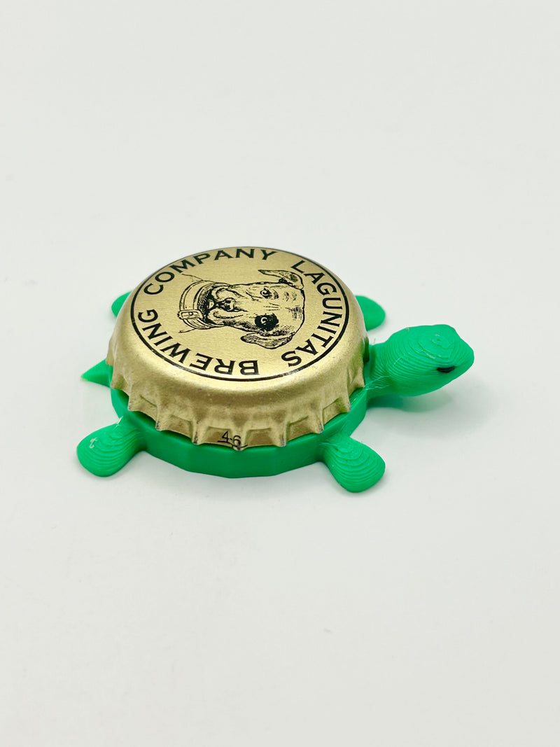 Lagunitas Brewing (Gold 3) - Bottle Cap Magnet Turtle Shell Shocked Art