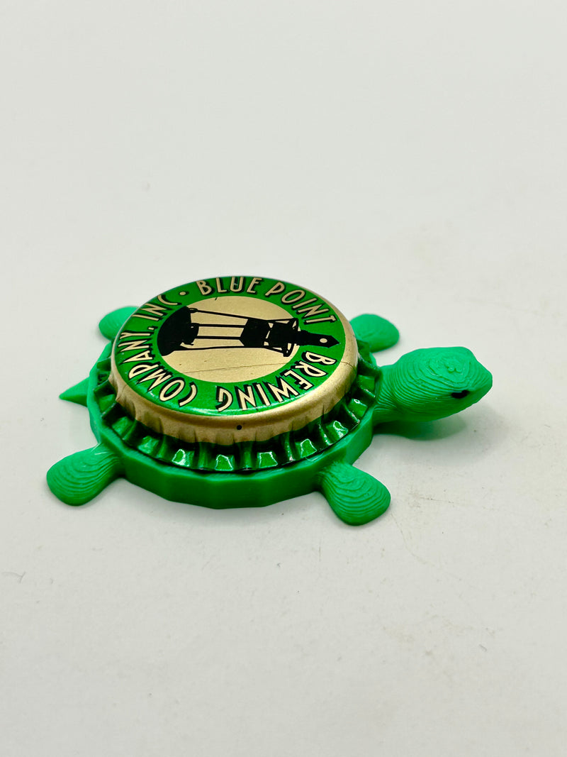 Blue Point Brewing Co (Vintage Green) - Bottle Cap Magnet Turtle Shell Shocked Art