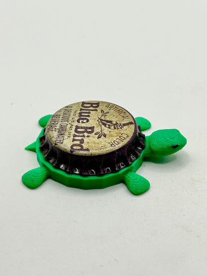 Blue Bird Beverage (Vintage) - Bottle Cap Magnet Turtle Shell Shocked Art